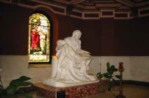 Life size replica of Michelangelo's "Pieta" in Our Lady of Sorrows basilica in Chicago, Illinois