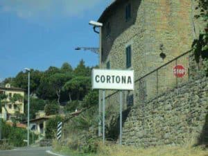 The town of Cortona is one of the quaint Tuscan Hill country towns