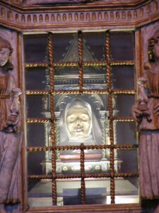 The head of Catherine of Siena here in Siena, Italy