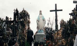 Statue of the Blessed Mother at the Hill of the Crosses in Lithuania