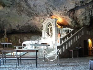 Inside the cave of the Shrine of St. Mary Magdalene