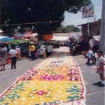 Streets in Ocotlan lined with flowers