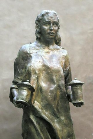 Statue of Mary Magdeline at the Catholic Memorial at Ground Zero in New York