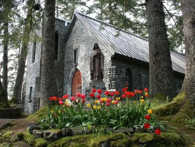 Exterior of the Shrine of Saint Therese in Juneau, Alaska