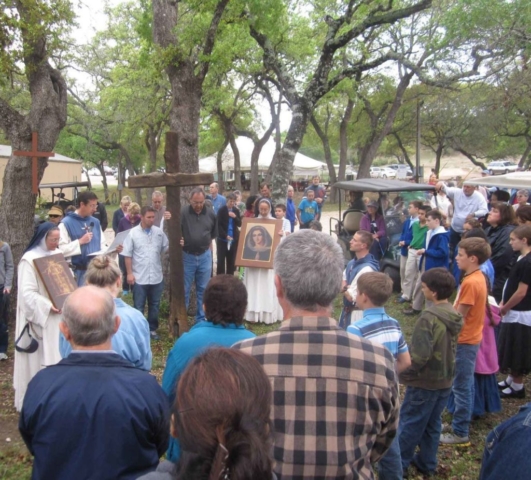 Gathered at the Cross at Divine Mercy Center in New Braunfels