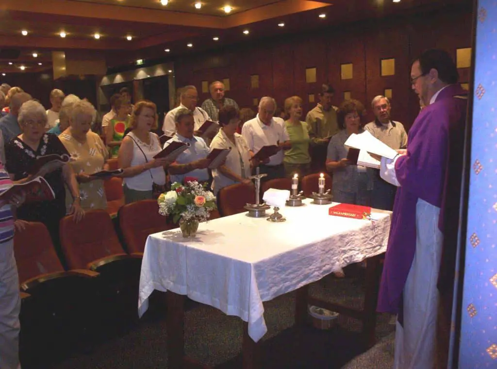 Being able to attend Mass on board ship is a great bonus