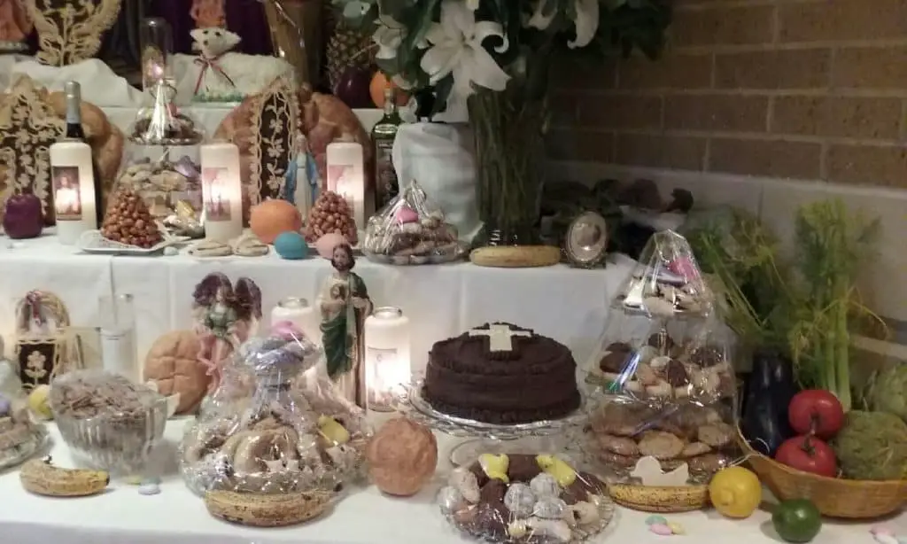 Some of the delicacies laid out on Saint Joseph's table