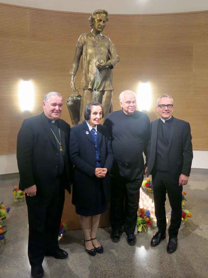 The magnificent bronze statue here at St. Gianna's Shrine in Winnipeg, created by Catholic Artist John Collier