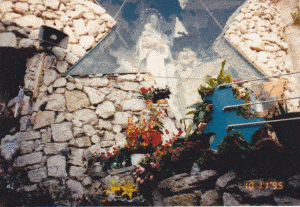 The entrance to the old castle in Oliveto Citra where the first apparition of Our Lady took place