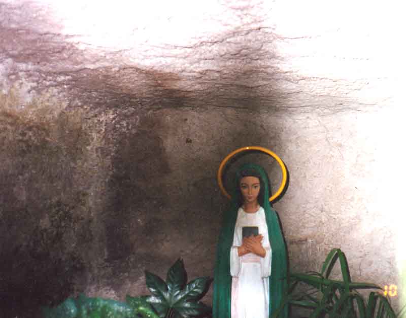 A statue in the cave where the Blessed Virgin Mary appeared to Bruno Cornacchiola