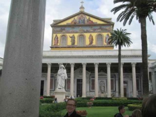 The front of the Basilica of Saint Paul's Outside the Walls