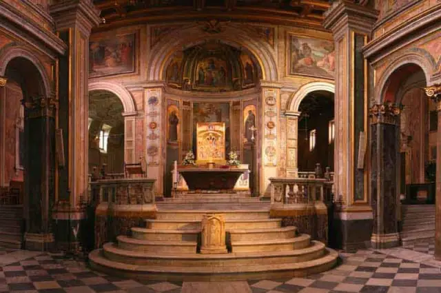 The Main Altar in the Basilica of Saint Bartholomew in Rome
