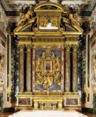 Altar with the icon of Salus-Populi-Romani in the Basilica of Saint Mary Major