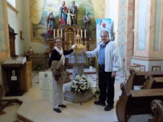 Picture of the The baptismal font where John Paul II was baptized as Karol Józef Wojtyła