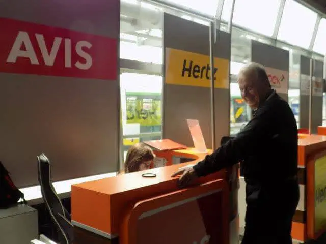 Check-in at the car rental counter