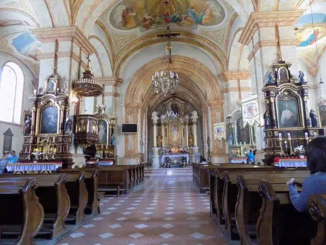 View of the interior of the church in Wadowice