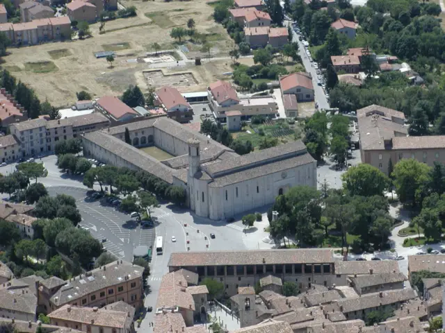 Overview of Gubbio and the Basilica of Saint Ubaldo
