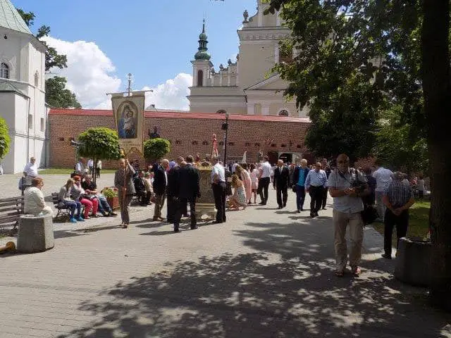 Getting ready for the procession at the Basilica of Our Lady of Lezajak