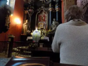 Mass in one of the side chapels