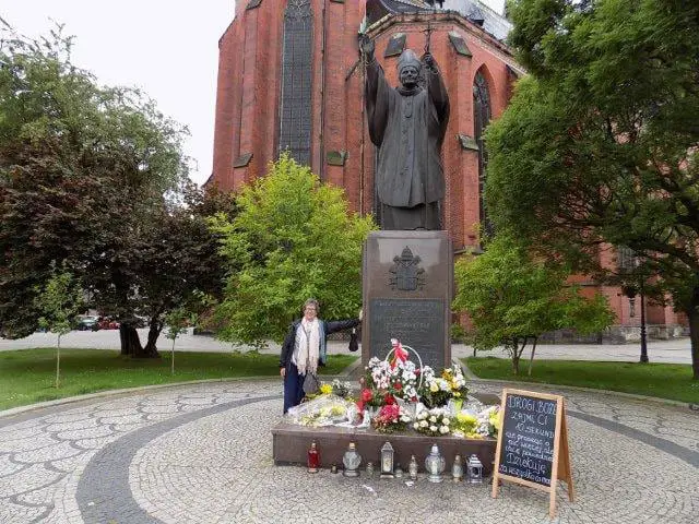 Outside the Church of St Jack in Legnica