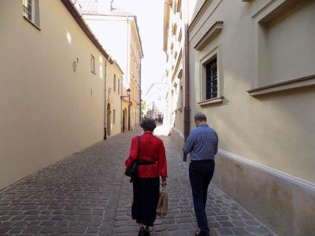 Fr. Paul & Sue strolling over to Cardinal Dziwusz' apartment
