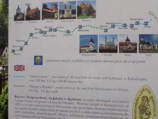 Map of the pilgrim route here in Northern Poland