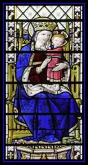 This window was installed in 1920 to a design by Christopher Webb in St Dominic's Priory church in London.