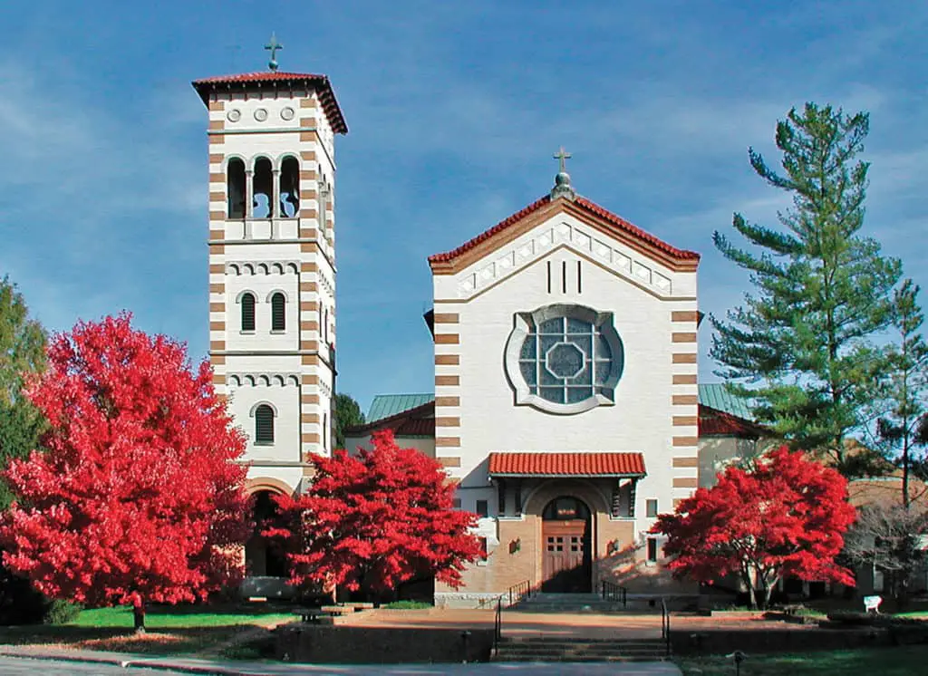 Exterior of the Church Shrine of the Miraculous Medal in Perryville, Missouri