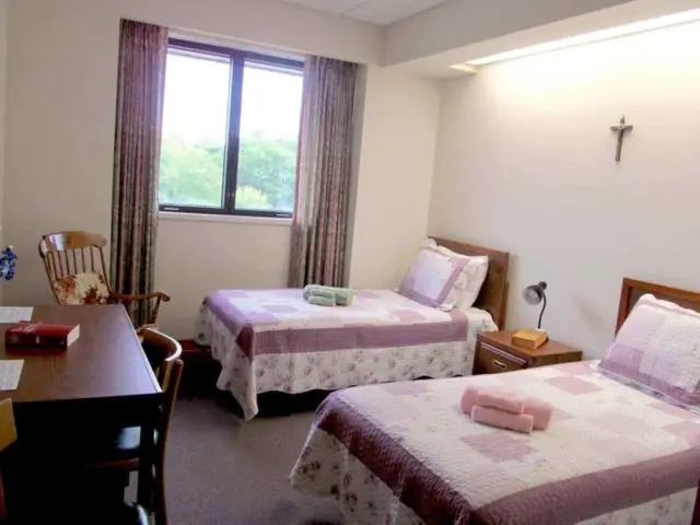 Comfortable bedrooms in the Nazareth Retreat Center