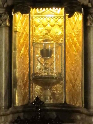 Closeup of the Holy Grail in the Cathedral in Valencia