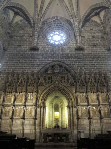 The reliquary containing the Holy Grail is set in the side wall of the Cathedral in Valencia
