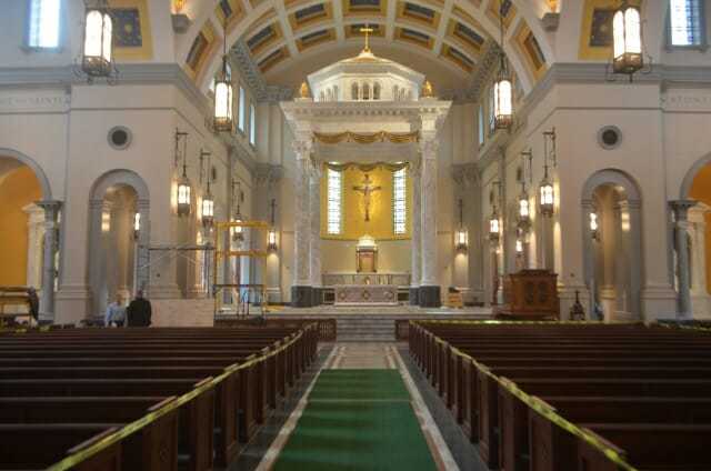 View of the interior of Sacred Heart Cathedral in Knoxville  as construction nears the finish