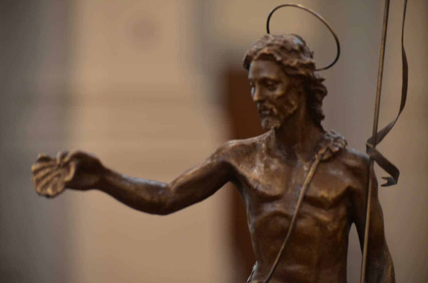 Bronze statue of Jesus in the Cathedral of the Sacred Heart in Knoxville, TN