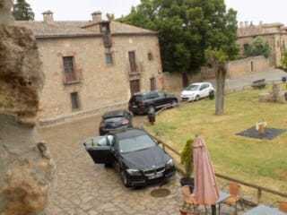 Parking at the monastery in Agreda, Spain