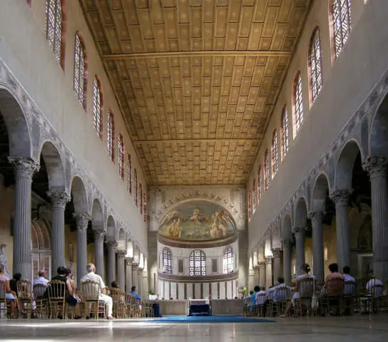 Interior of the Basilica of Santa Sabina in Rome