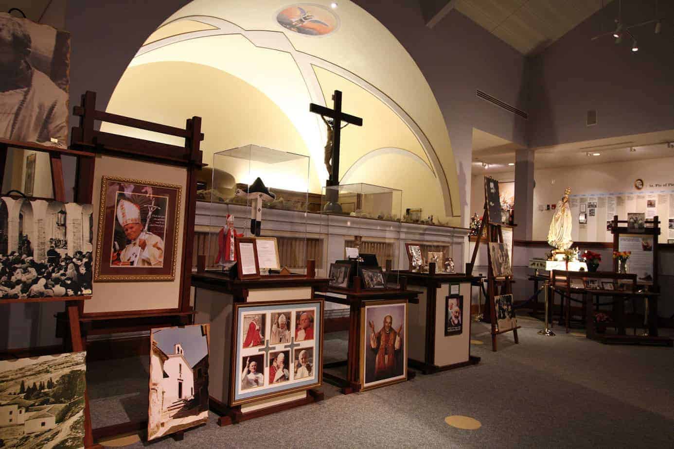 Display area in the Padre Pio Shrine Barto, PA