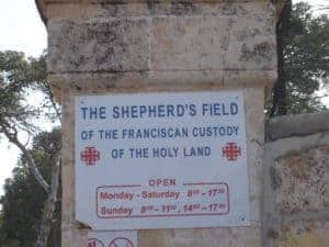 Sign at Shepherd's Field, Bethlehem