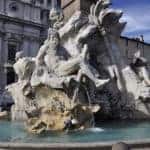 Fountain of the three rivers in Piazza Navona