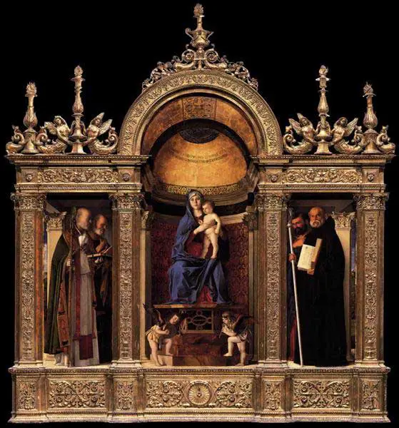 Giovanni Bellini’s triptych “Madonna and Child with Saints" in Basilica dei Frari, Venice