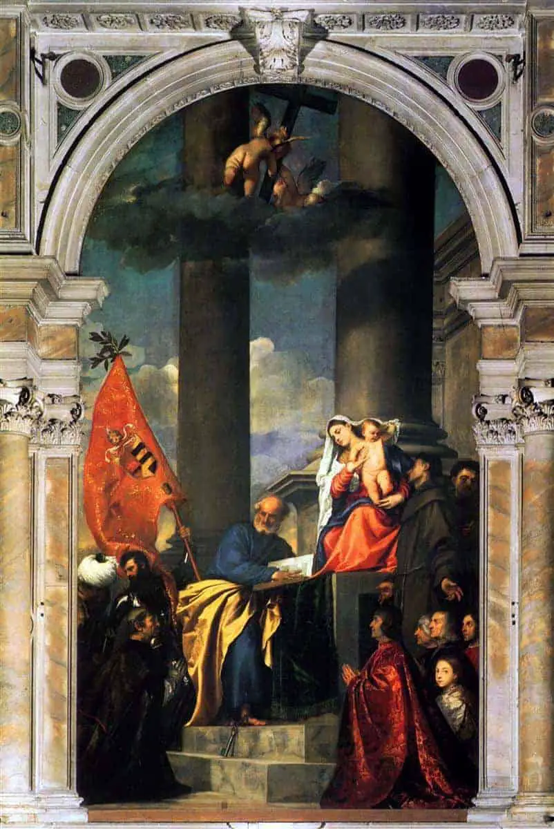 Pesaros Madonna by Titian in Basilica dei Frari, Venice