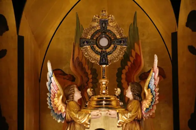 Monstrance in the chapel of Our Lady of Solitude Monastery in Tonopah, Arizona