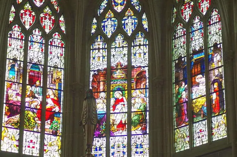 Srained glass windows in Cathedral Basilica of the Assumption in Covington, Kentucky