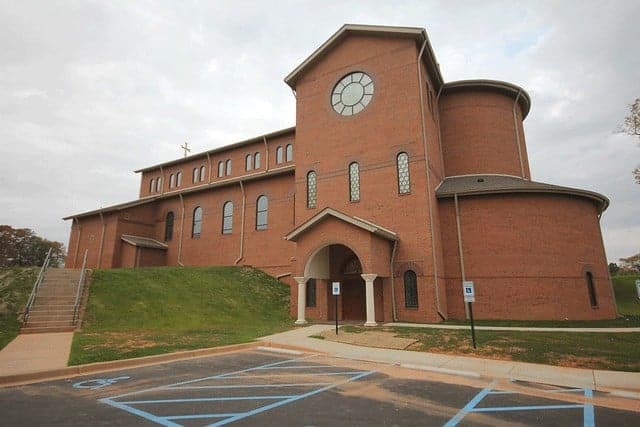 Exterior of Our Lady of the Rosary Catholic Church Greenville, South Carolina