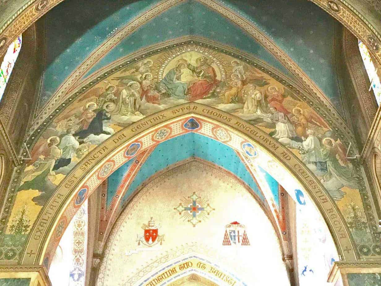 Closeup of the ceiling in the Church of St. Alphonsu Liguori in Rome