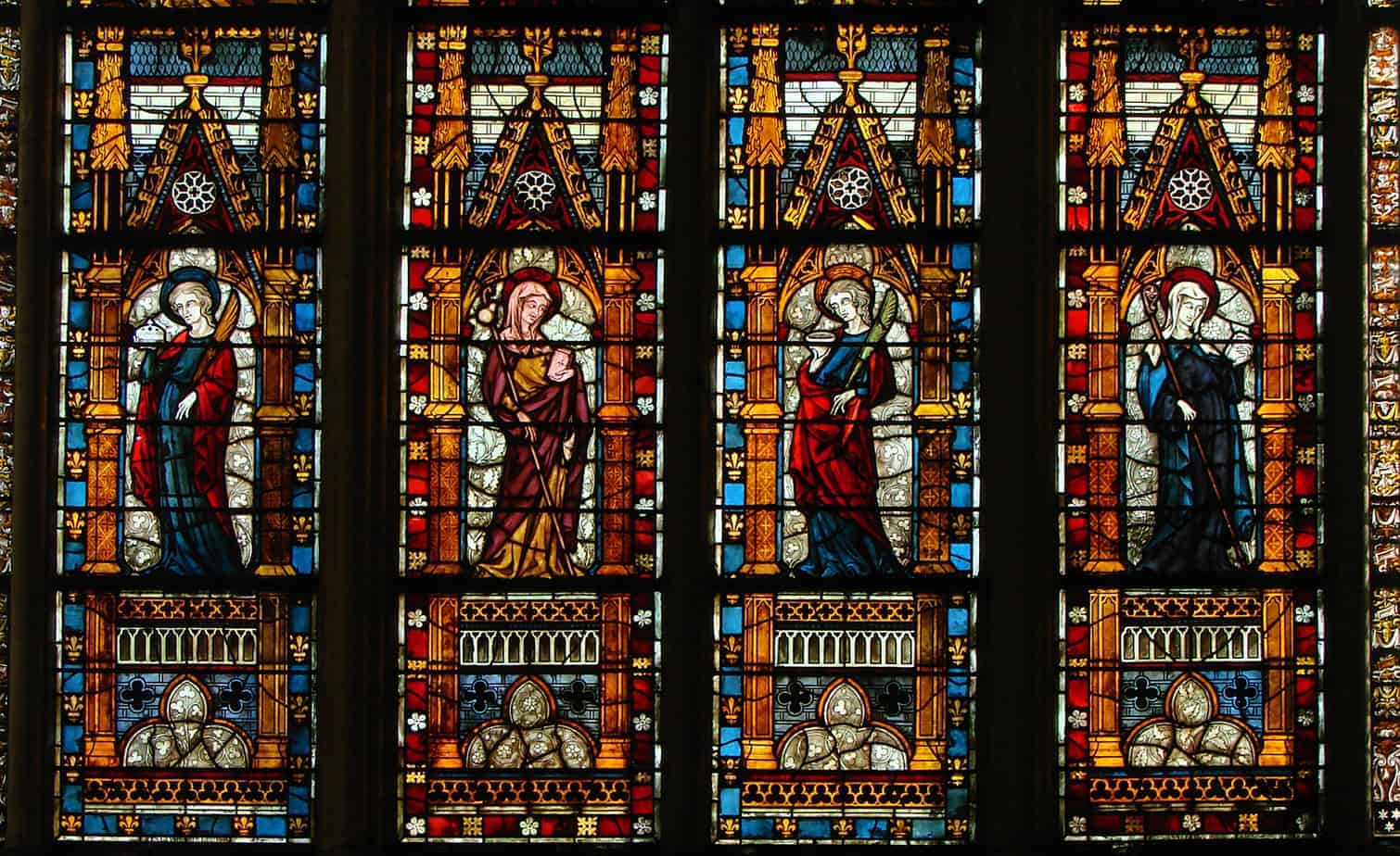 stained glass windows in the Cathedral of Troyes