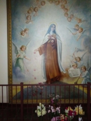 Painting done by the blood sister of Saint Therese of the Little flower at the Basilica in San Antonio