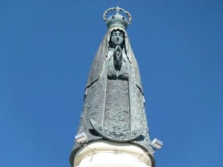 Statue of Our Lady on top of the Basilica of Our Lady of Iatati in Argentina