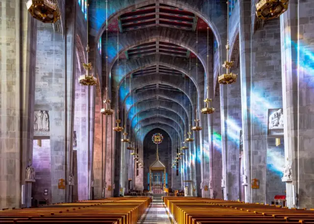 Interior of the Cathedral of Mary Our Queen in Baltimore
