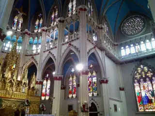 Interior of the El Cisne Basilica in Ecuador