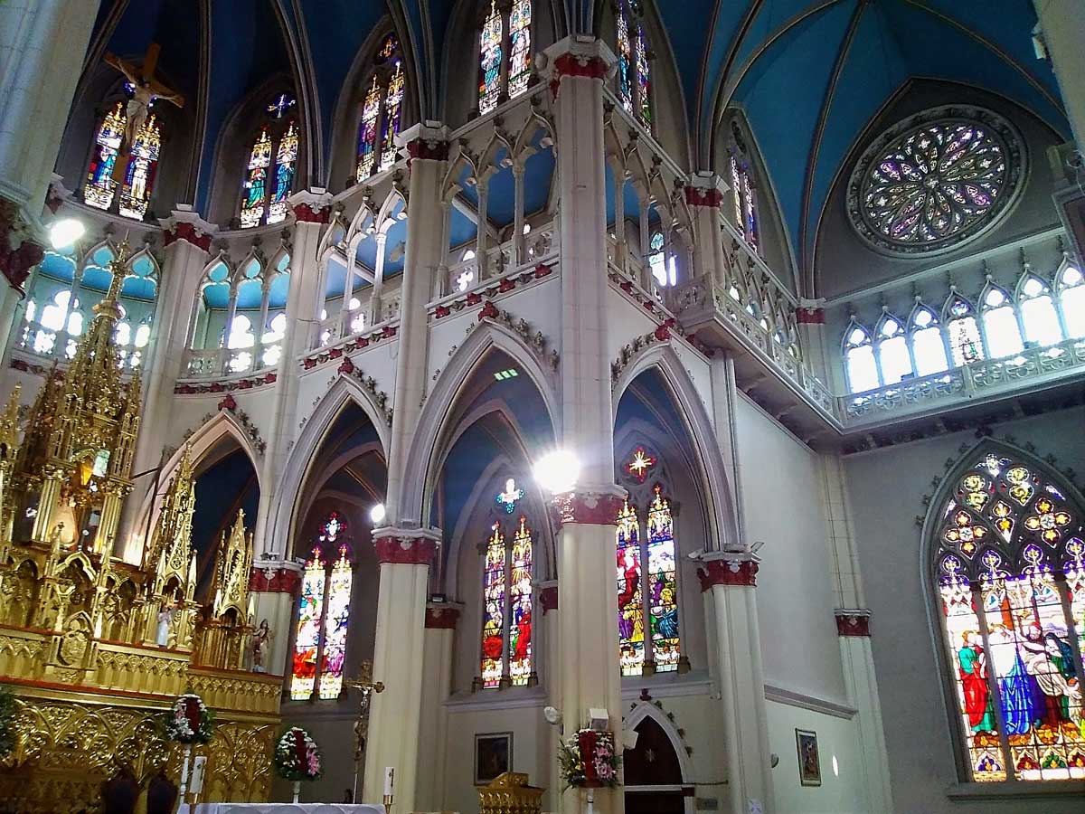Interior of the El Cisne Basilica in Ecuador
